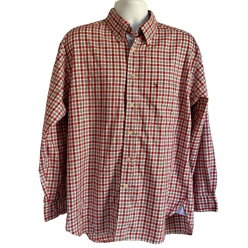 Tommy Hilfiger Long Sleeve Cotton Button Down Shirt Mens Large